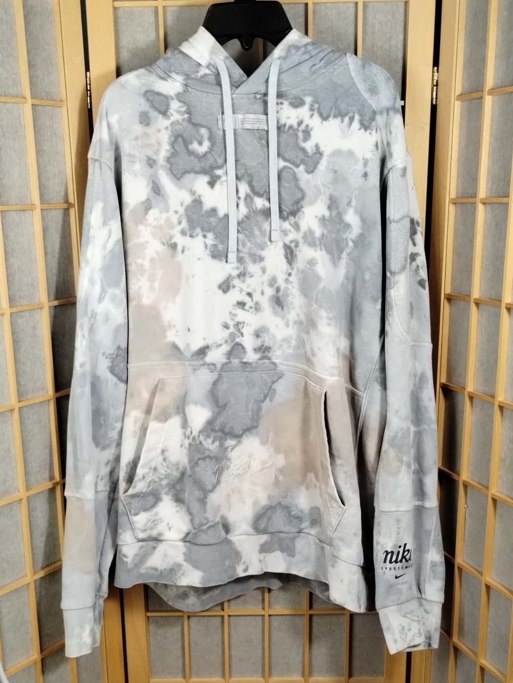 Nike Men’s Tie-Dye White Grey Tan Hoodie Size L